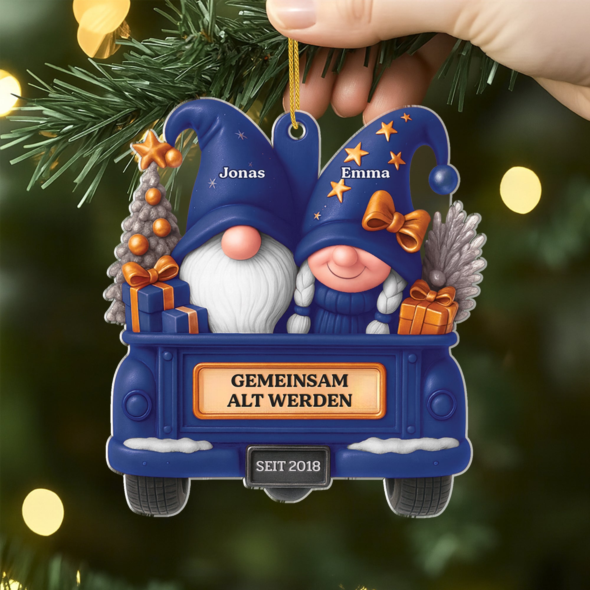 6230OGE2 3d druck effekt gemeinsam alt werden acryl weihnachtsschmuck personalisiert paar weihnachtself 6230O8VNG