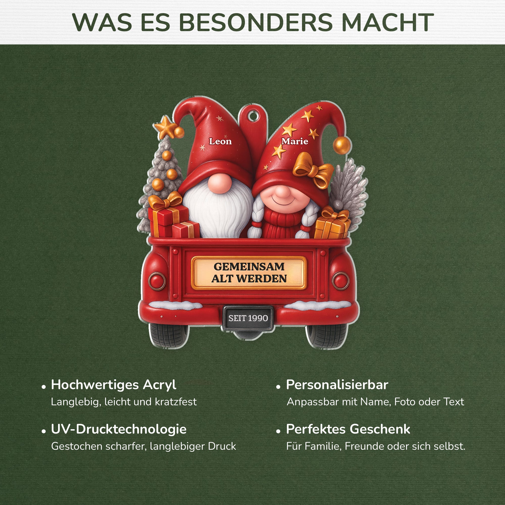 6230OGE4 3d druck effekt gemeinsam alt werden acryl weihnachtsschmuck personalisiert paar weihnachtself 6230O8VNG