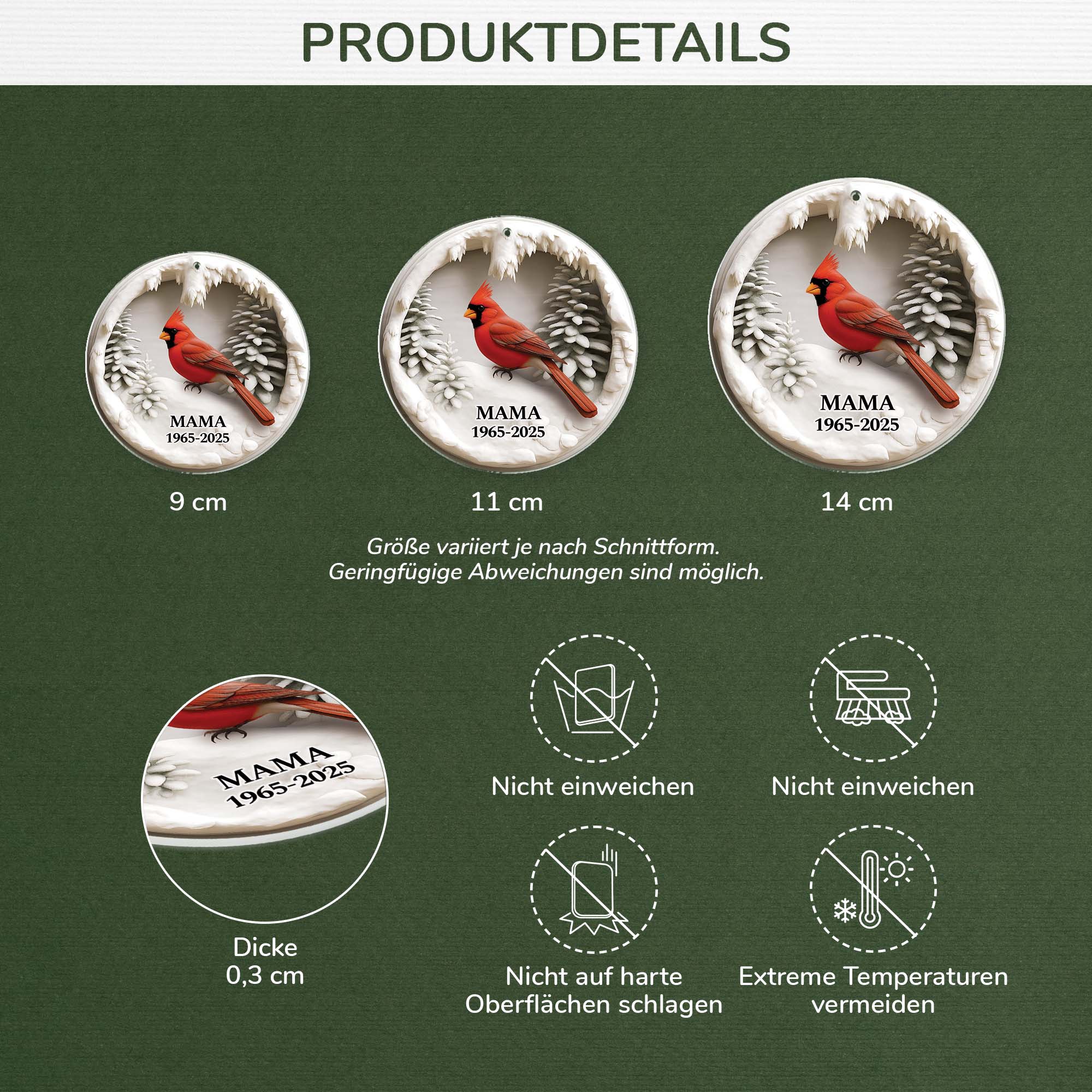 6231OGE1 3d druck effekt kardinal acryl weihnachtsschmuck personalisiert zur erinnerung 6231O8LCA_3