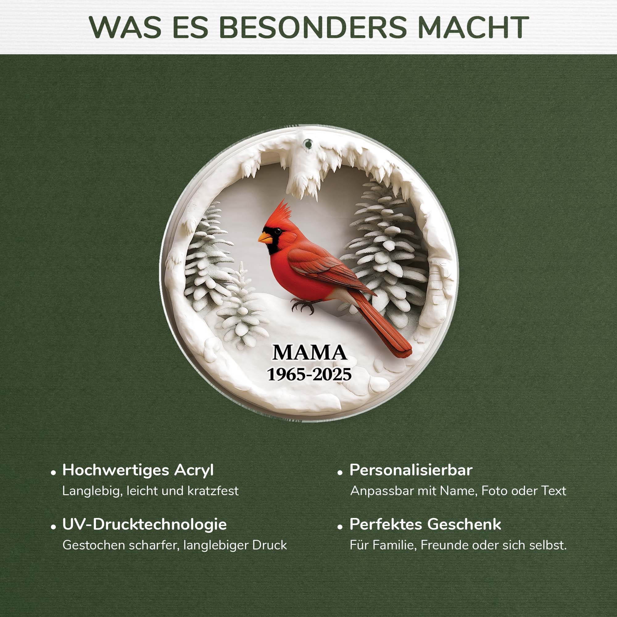 6231OGE1 3d druck effekt kardinal acryl weihnachtsschmuck personalisiert zur erinnerung 6231O8LCA_4