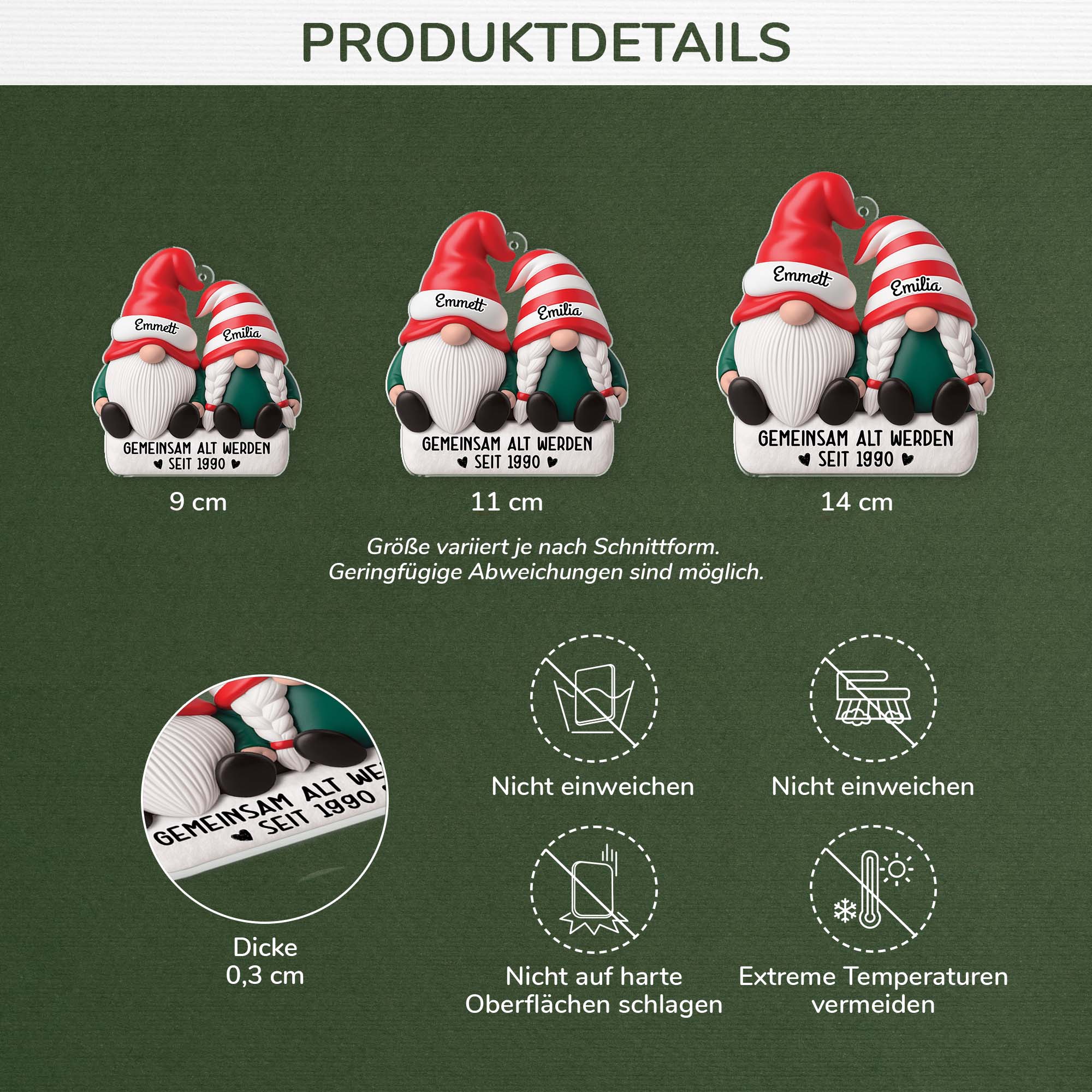 6232OGE3 3d druck effekt gemeinsam alt werden acryl weihnachtsschmuck personalisiert paar gnom 6232OTTMG