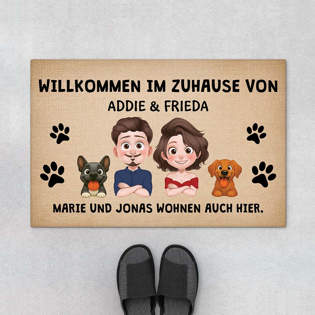 6236DGE1 willkommen bei uns zu hause fussmatte personalisiert hund_ 6236D8T0C