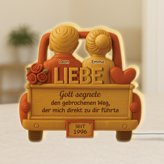6237LGE1 gott segnete den steinigen weg der mich direkt zu dir fuhrte personalisierte paar geschenke  lightbox 6237lthng