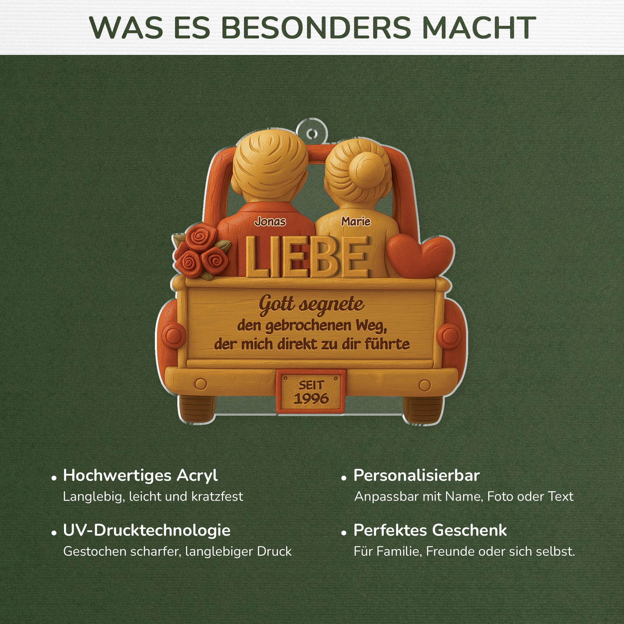 6237OGE4 gott segnete den gebrochenen weg der mich direkt zu dir fuhrte personalisierte acryl ornamente paar 6237OTHNG