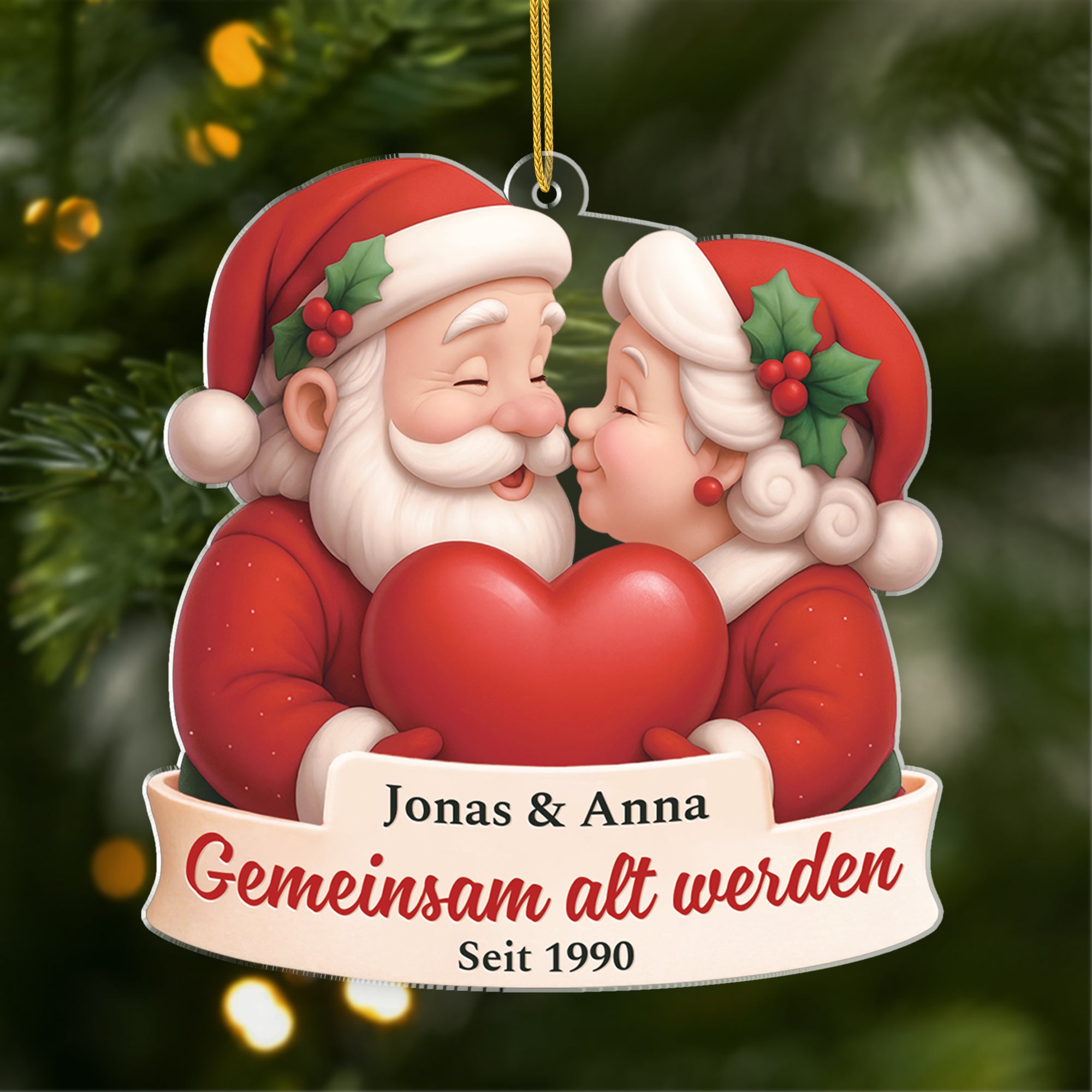 6238OGE1 3d druck effekt gemeinsam alt werden acryl weihnachtsschmuck personalisiert paare schneeman 6238OKQNG