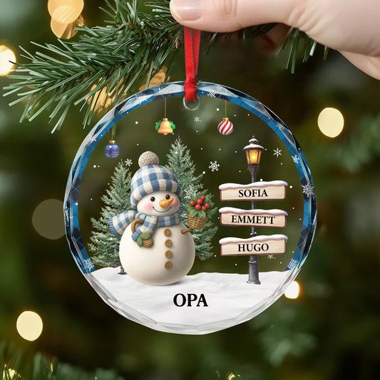 6241OGE2 schneemann strassenschilder glas weihnachtsschmuck personalisiert oma opa 6241O3T0A