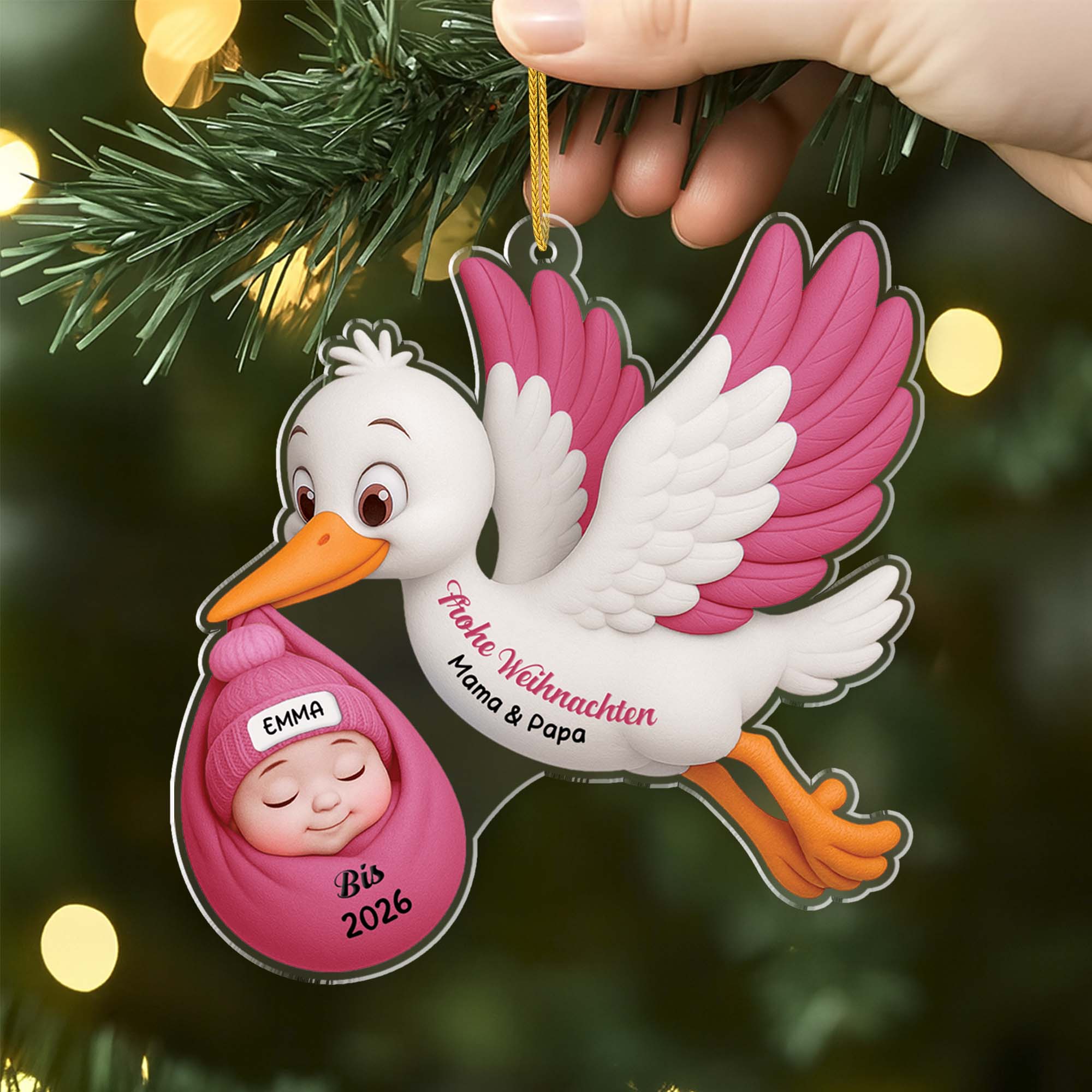 6244OGE2 3d druck effekt frohe weihnachten_ acryl weihnachtsschmuck personalisiert_ werdende mama papa_ 6244O8HTA