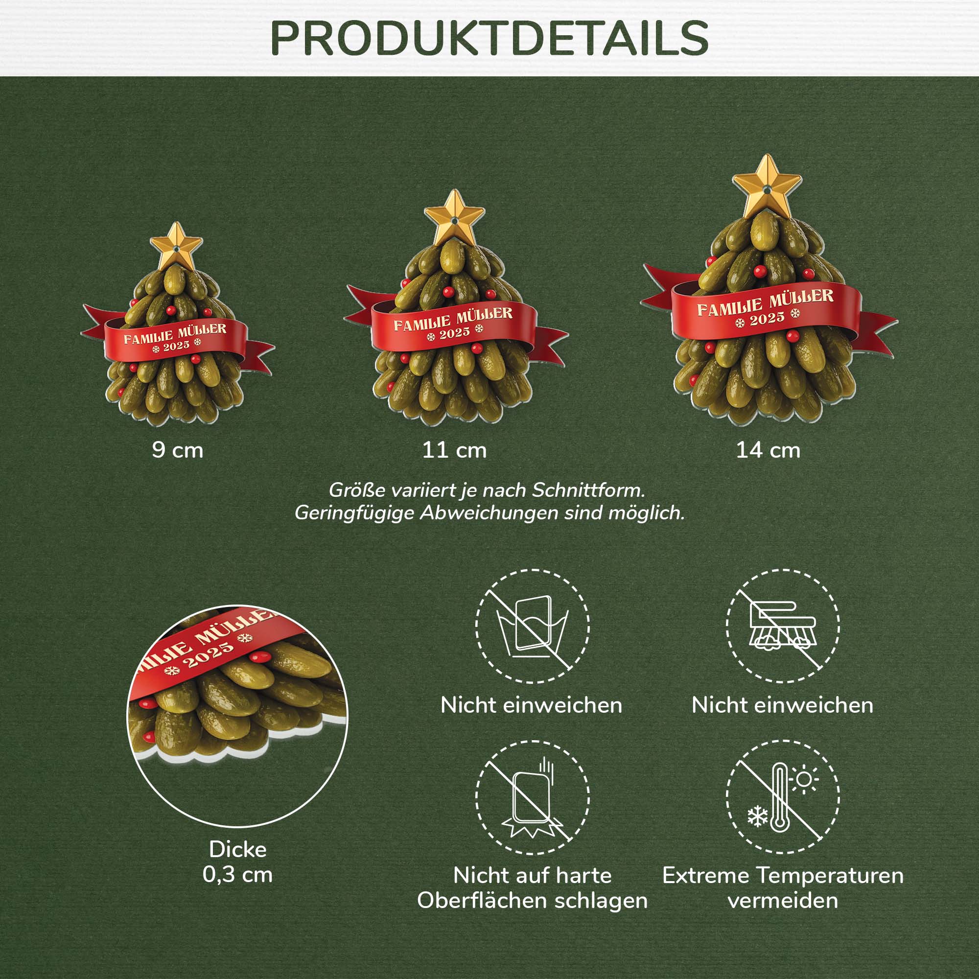 6247OGE3 3d druck effekt gewurzgurken personalisierter christbaumschmuck familie_ acryl 6247OKQTI