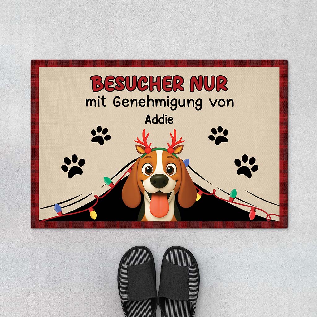 6248DGE1 besucher nur mit genehmigung von lustiges turschild hund personalisiert_ weihnachten 6248DKLNC_1