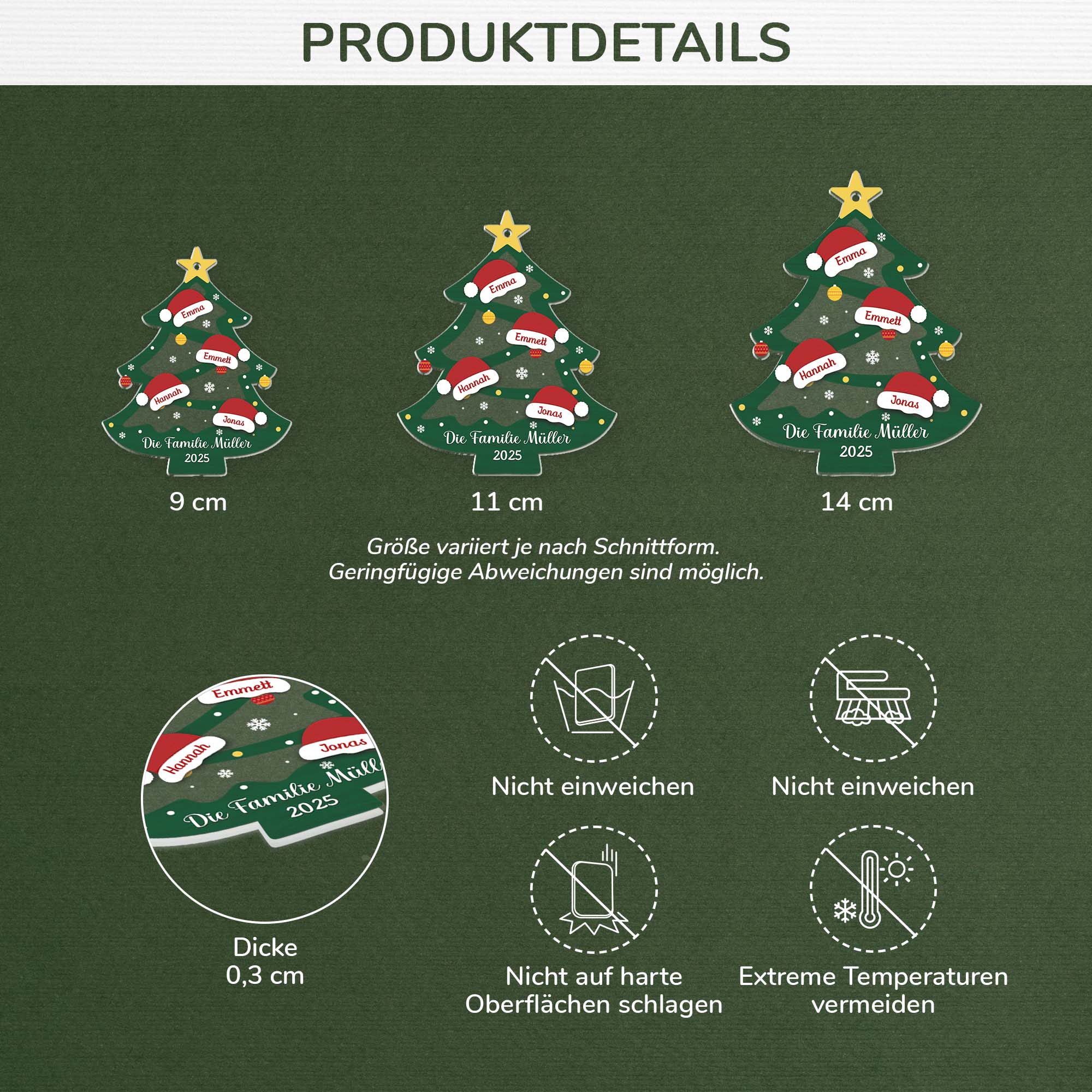 6250OGE3 tannenbaum weihnachtsmutzen personalisierter christbaumschmuck familie_ acryl 6250OKLTI