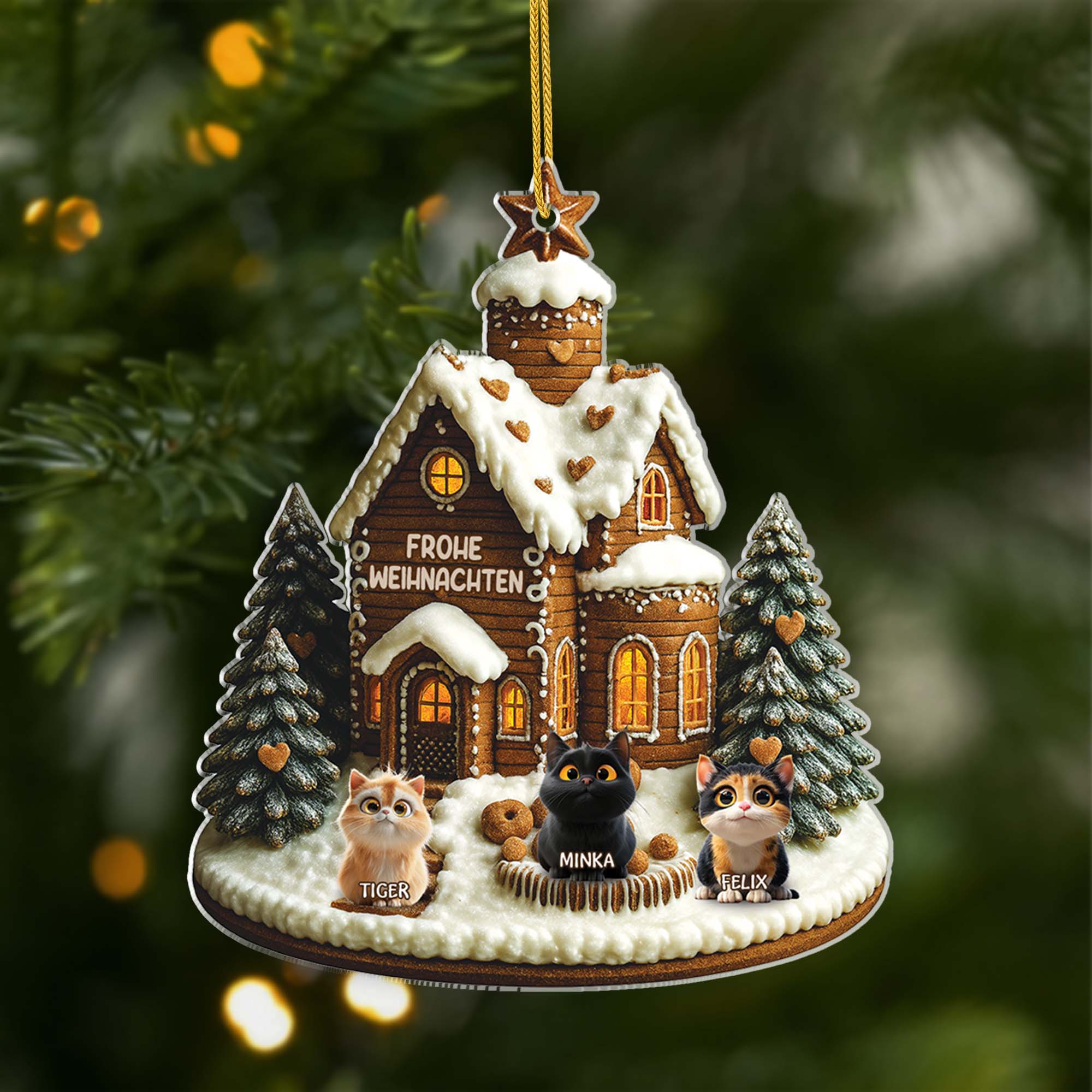 6257OGE1 3d druck effekt frohe weihnachten acryl christbaumschmuck katze personalisiert_ 6257OKQ5D