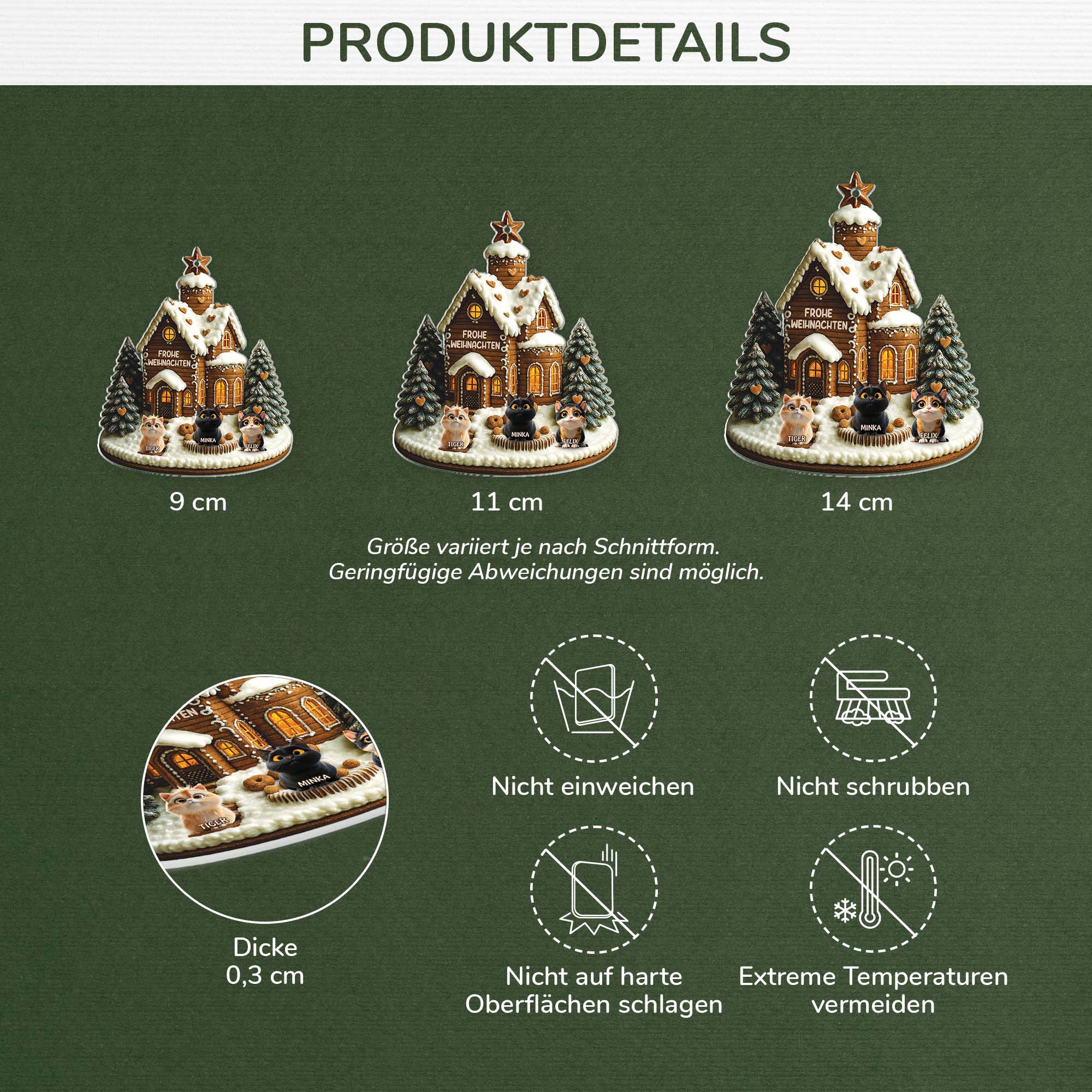 6257OGE3 3d druck effekt frohe weihnachten acryl christbaumschmuck katze personalisiert_ 6257OKQ5D