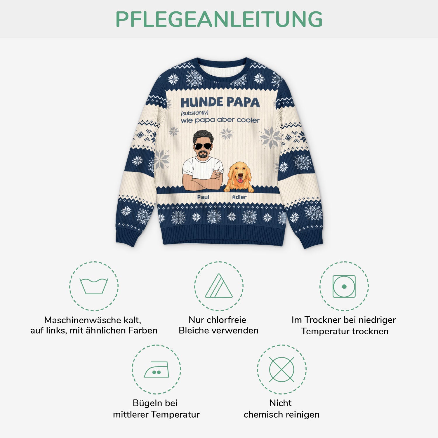 6261WGE3 hundepapa hundemama desfinition weihnachtspullover hund personalisiert 6261WKV5C