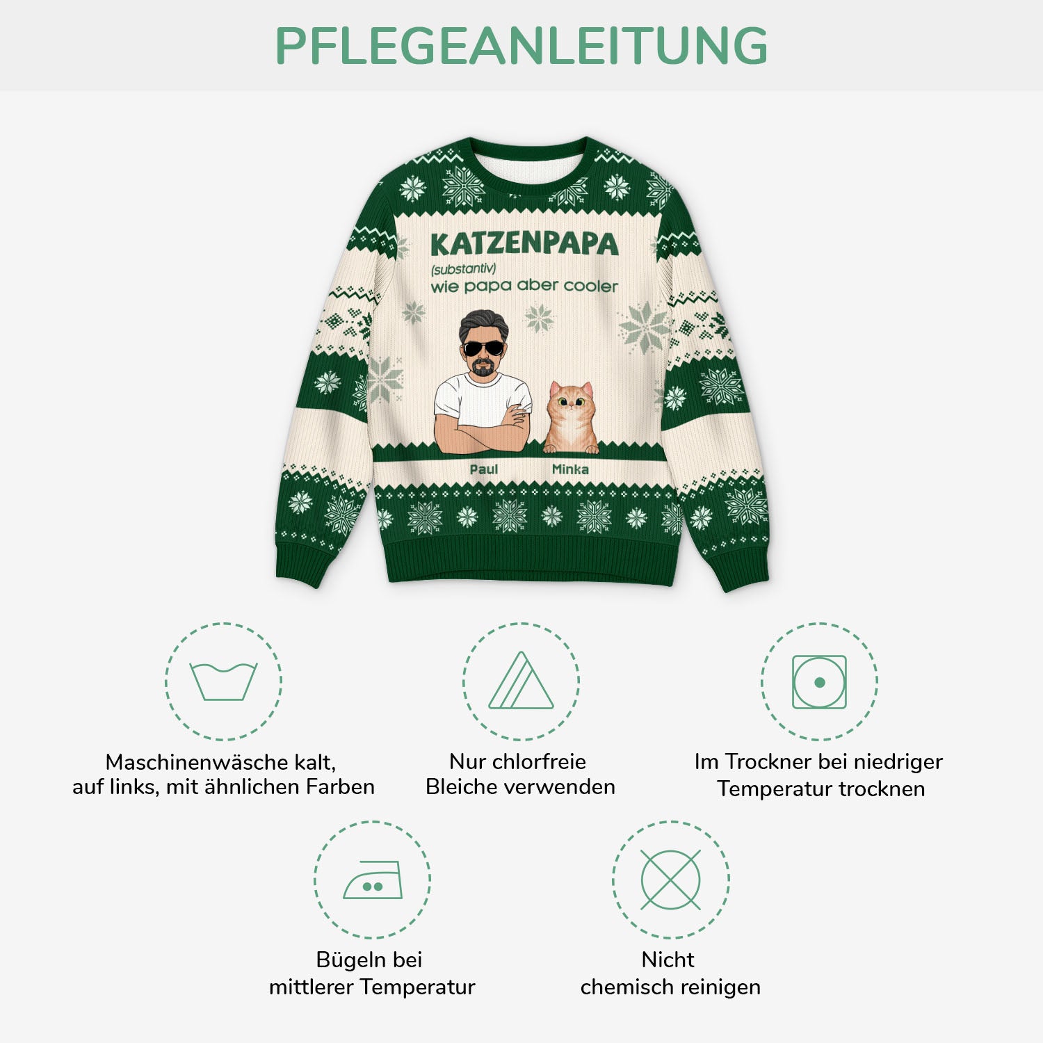 6261WGE4 katzenpapa katzenmama definition weihnachtspullover katze personalisiert 6261WKV5D