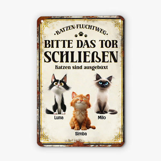 6267EGE1 fluchtweg bitte das tor schliessen turschild katze personalisiert_ 6267E8QMD_4ff8f8c6 0f1b 4743 b06c caf086f5d190