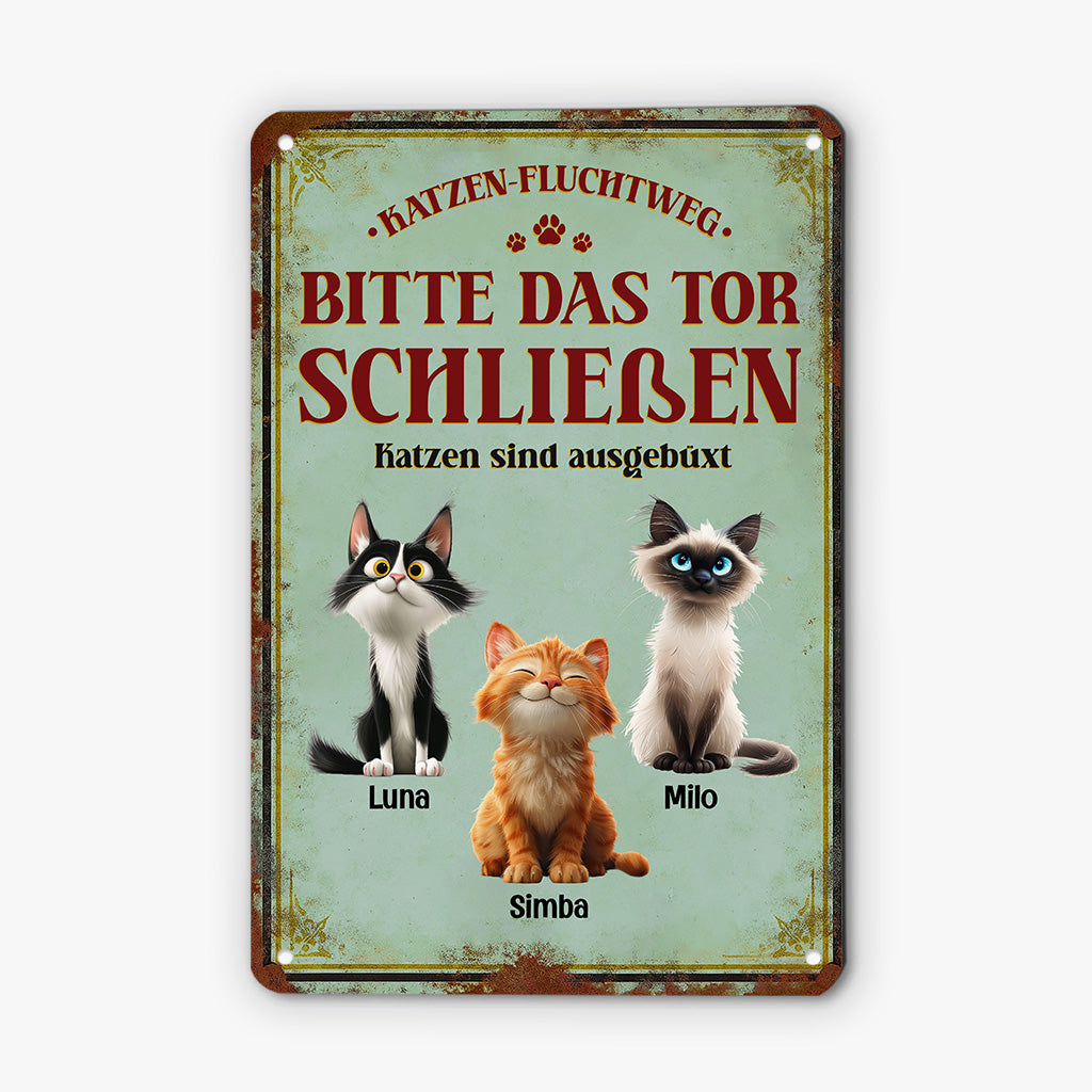 6267EGE2 fluchtweg bitte das tor schliessen turschild katze personalisiert_ 6267E8QMD_8720756f 5f92 485d 82e1 5b94c6c7ac12