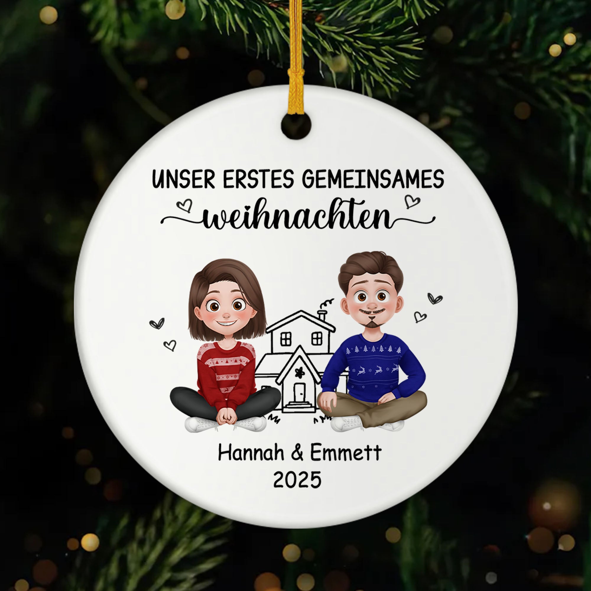 6278OGE1 unser erstes gemeinsames weihnachten keramik weihnachtsschmuck personalisiert_ paar 6278O3VCG