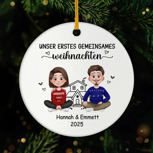 6278OGE1 unser erstes gemeinsames weihnachten keramik weihnachtsschmuck personalisiert_ paar 6278O3VCG