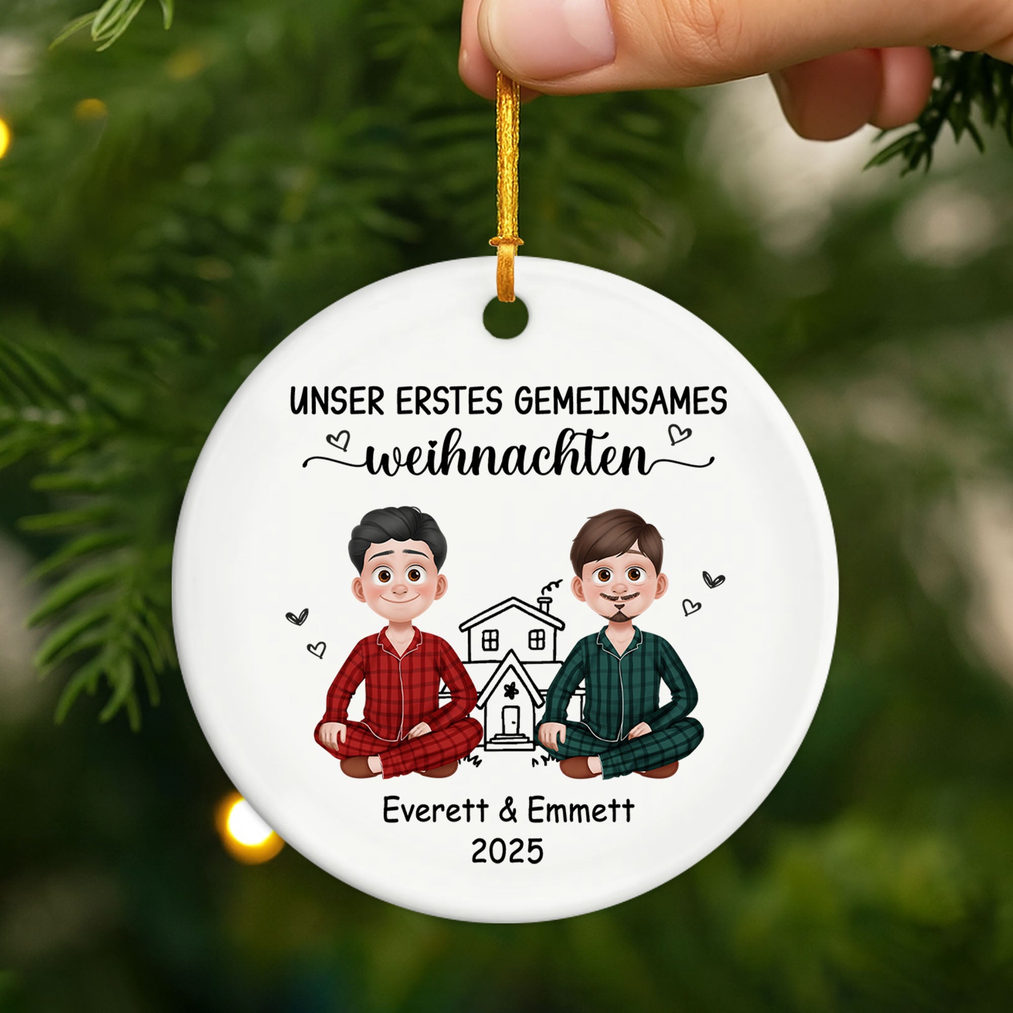 6278OGE2 unser erstes gemeinsames weihnachten keramik weihnachtsschmuck personalisiert_ paar 6278O3VCG