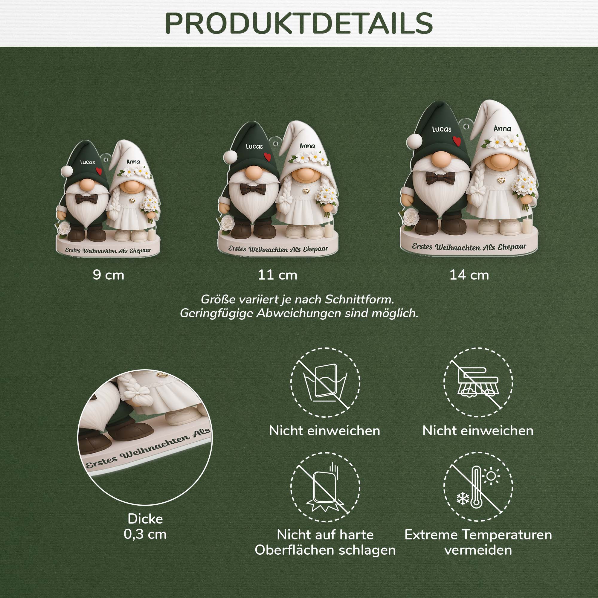 6292OGE3 3d druck effekt gnom paar acryl weihnachtsschmuck personalisiert_ zur hochzeit 6292O8TCG