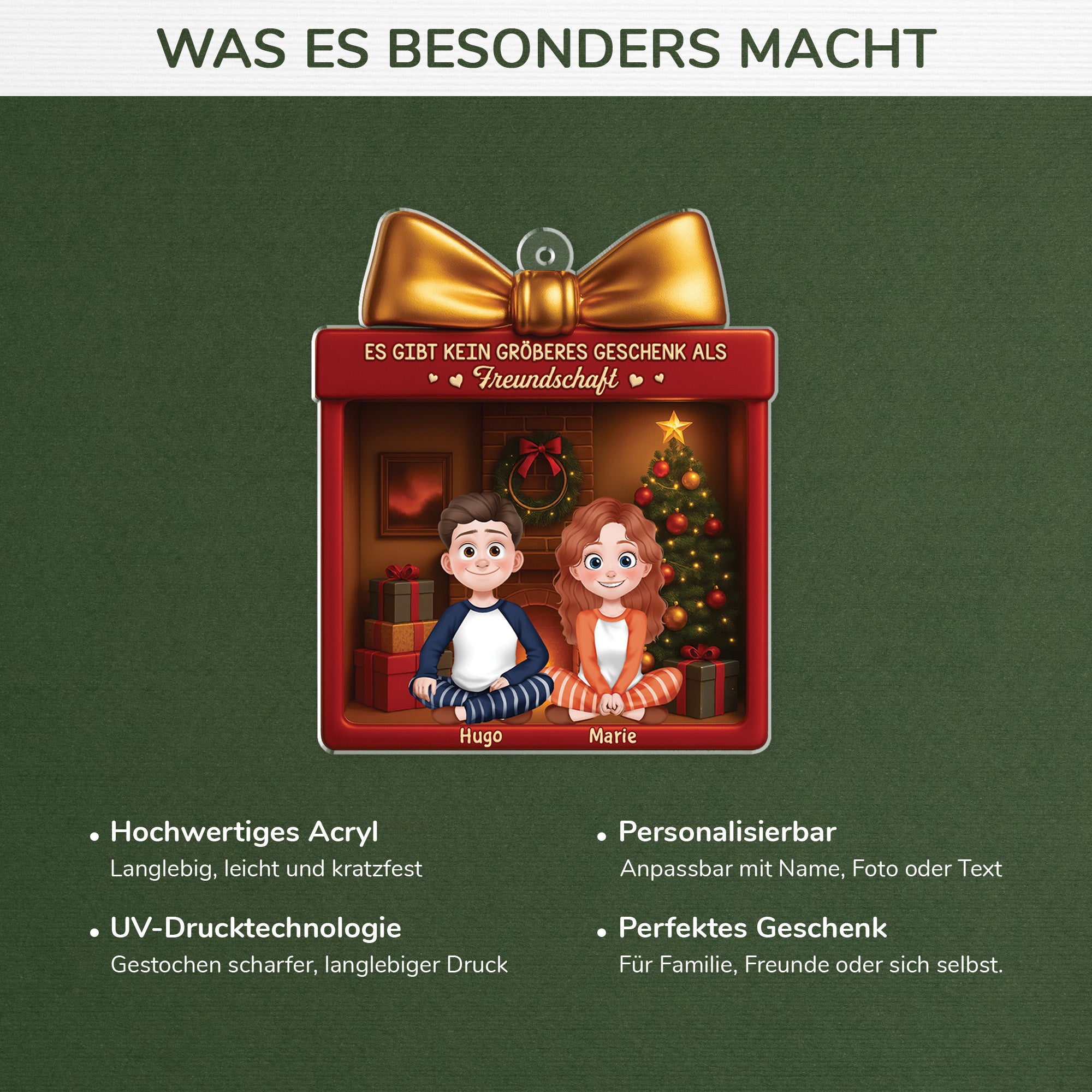 6294OGE4 3d druck effekt es gibt kein grosseres geschenk als freundschaft arrbeitkollegen familie acryl weihnachtsschmuck personalisiert 6294OKTMF