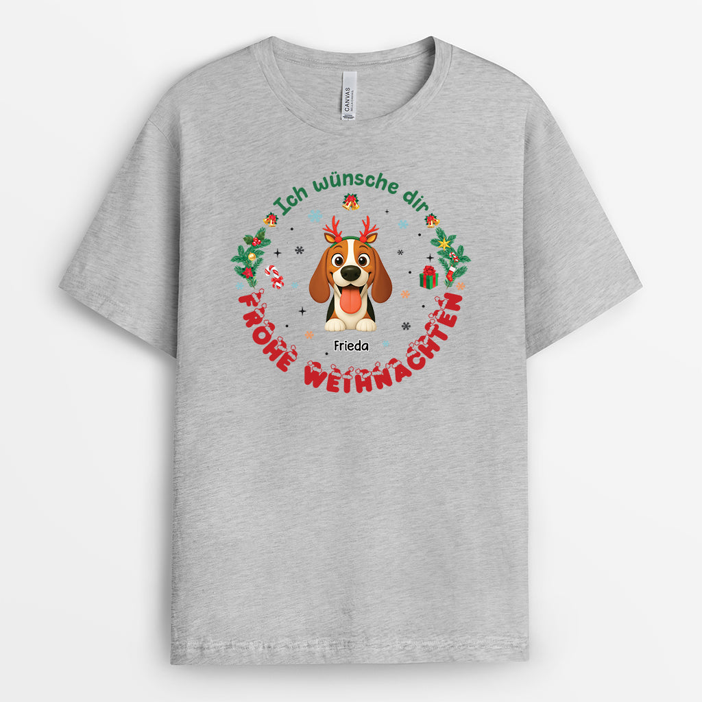 6302AGE2 ich wunsche dir frohe weihnachten t shirt hund personalisiert 6302ATTNC