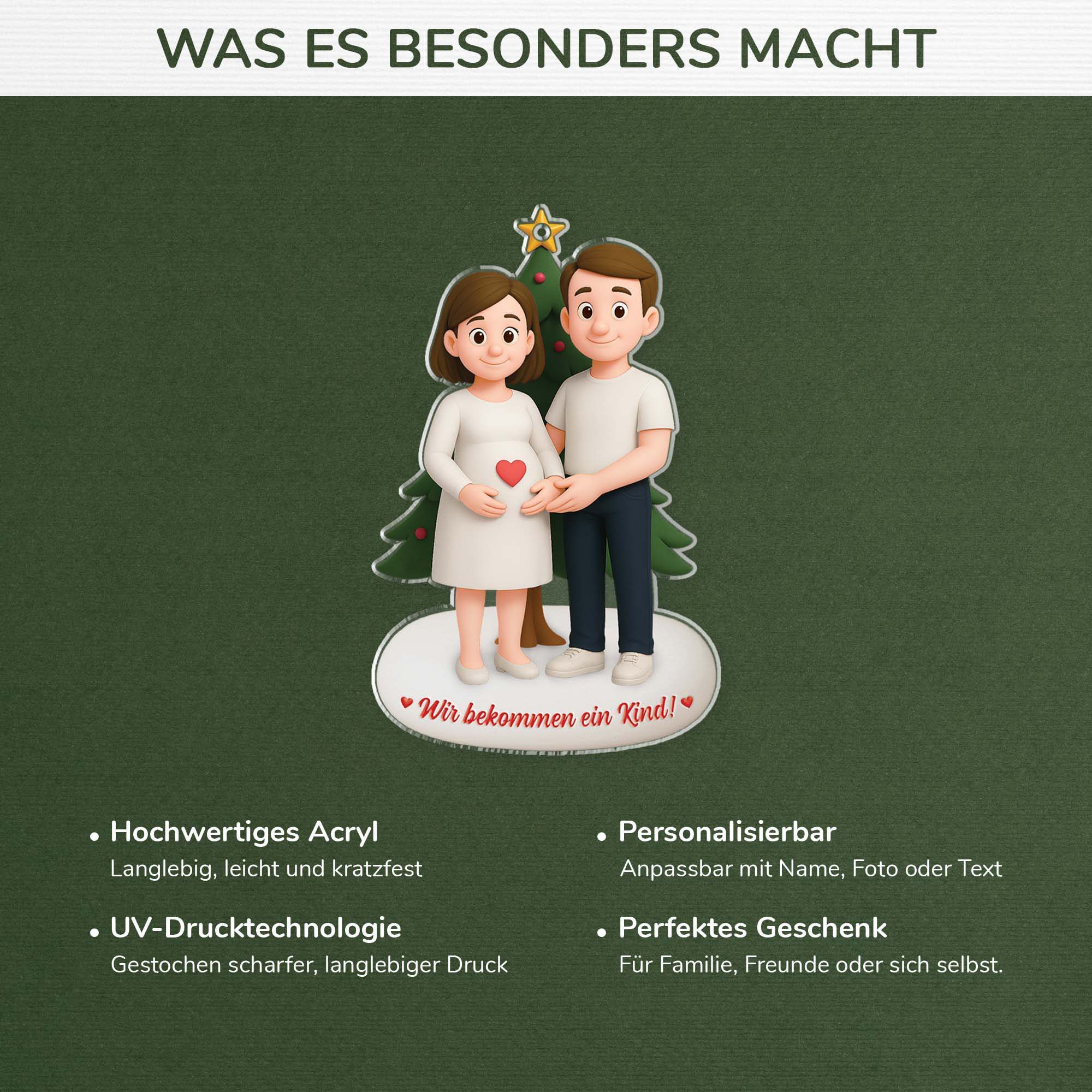 6304OGE4 3d druck effekt wir bekommen ein kind acryl weihnachtsschmuck personalisiert_ werdende mama papa_ paar 6304OKVCG