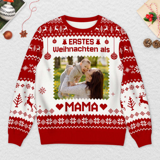 6307WGE2 erstes weihnachten als papa mama weihnachtspullover personalisiert_ mit foto 6307WKHNB