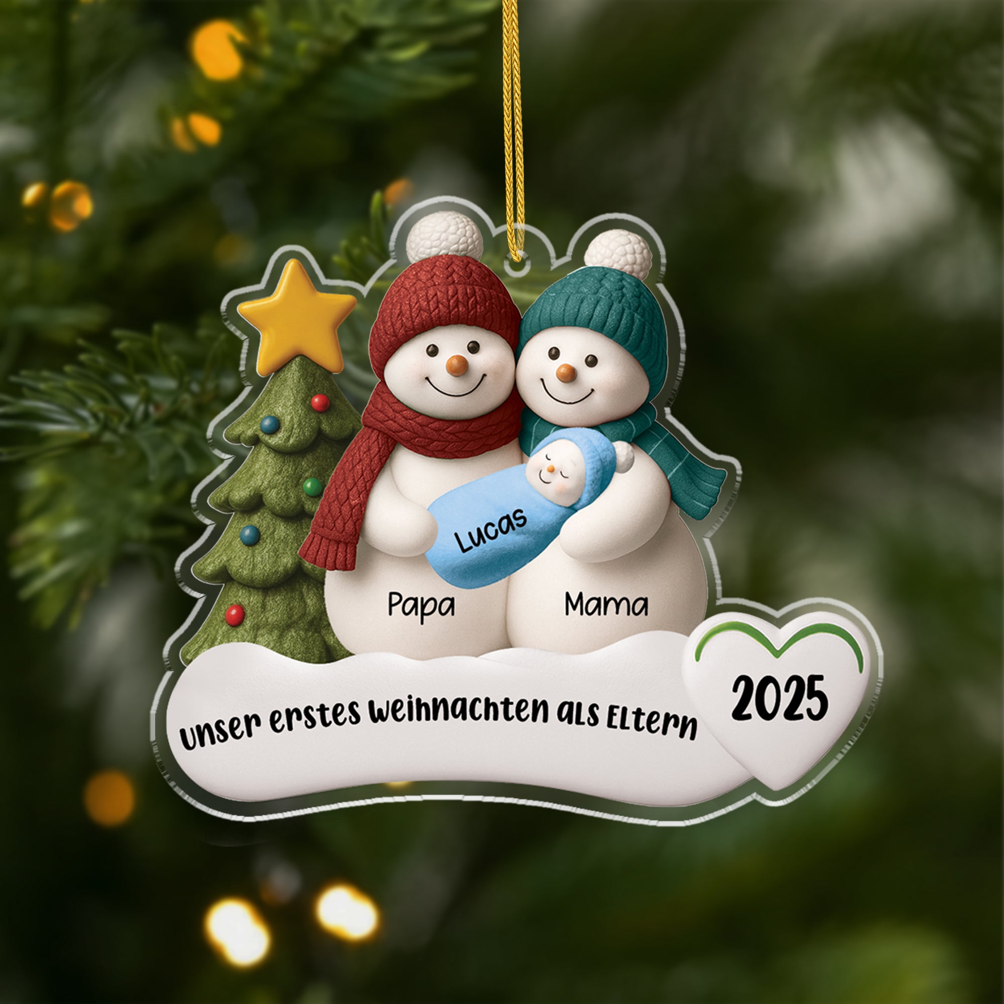6310OGE1 3d druck effekt unser erstes weihnachten als eltern personalisierter christbaumschmuck familie_ acryl 6310OTTQI