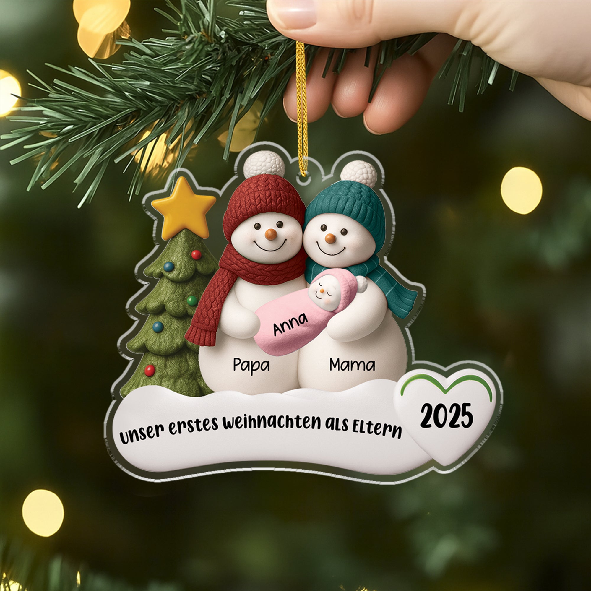 6310OGE2 3d druck effekt unser erstes weihnachten als eltern personalisierter christbaumschmuck familie_ acryl 6310OTTQI