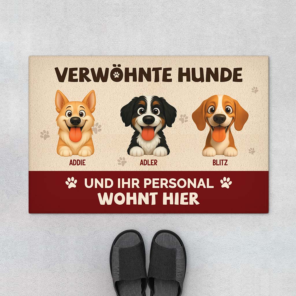 6314DGE1 hier wohnen verwohnte hunde mit personal fussmatte personalisiert hund_ 6314DTQ5C