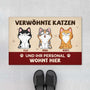 6314DGE1 hier wohnen verwohnte katzen mit personal fussmatte katzen personalisiert 6314DTQ5D