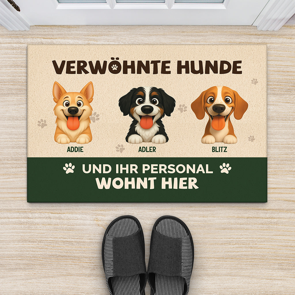 6314DGE2 hier wohnen verwohnte hunde mit personal fussmatte personalisiert hund_ 6314DTQ5C