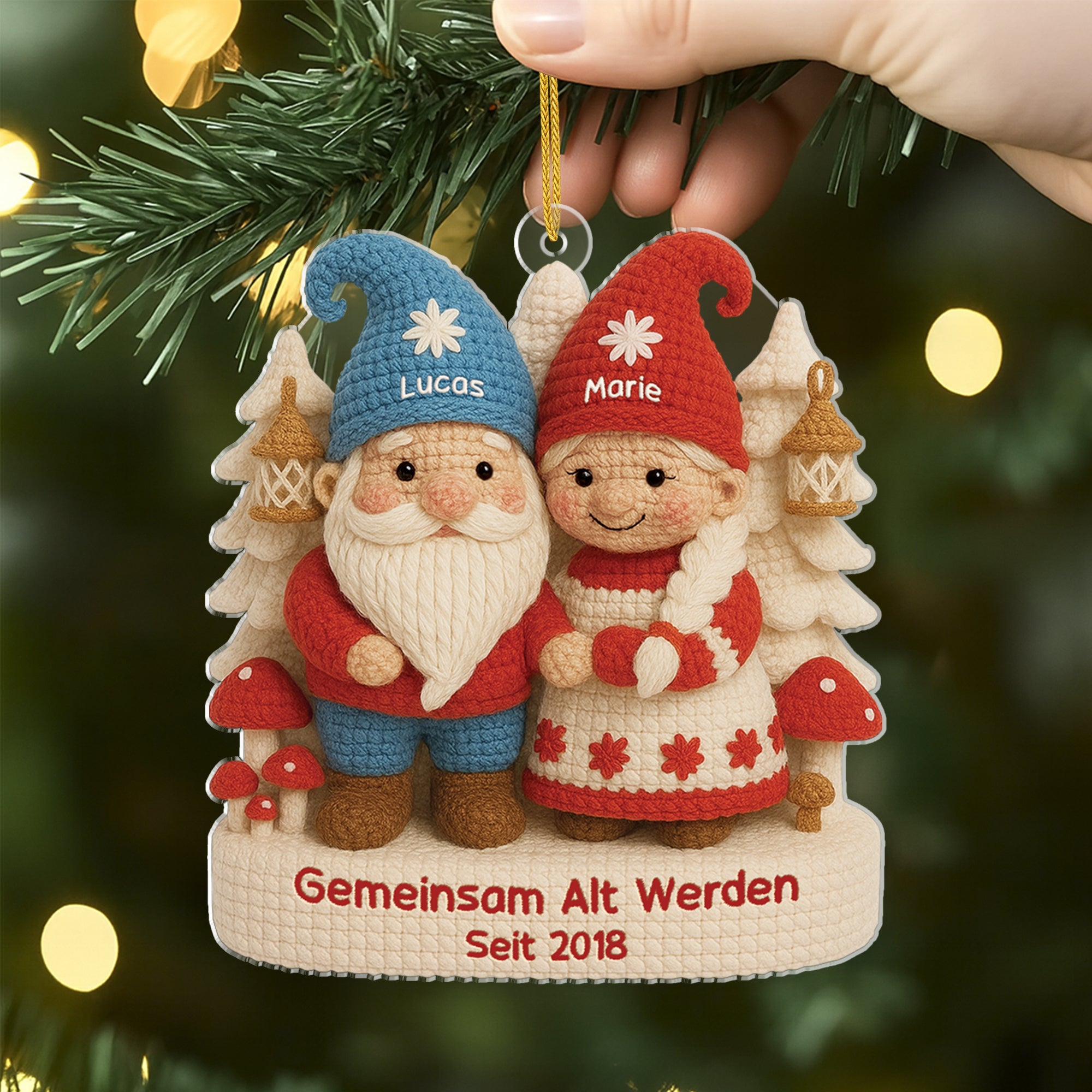 6315OGE2 3d druck effekt gemeinsam alt werden seit acryl weihnachtsschmuck personalisiert paar wolle 6315O8MNG