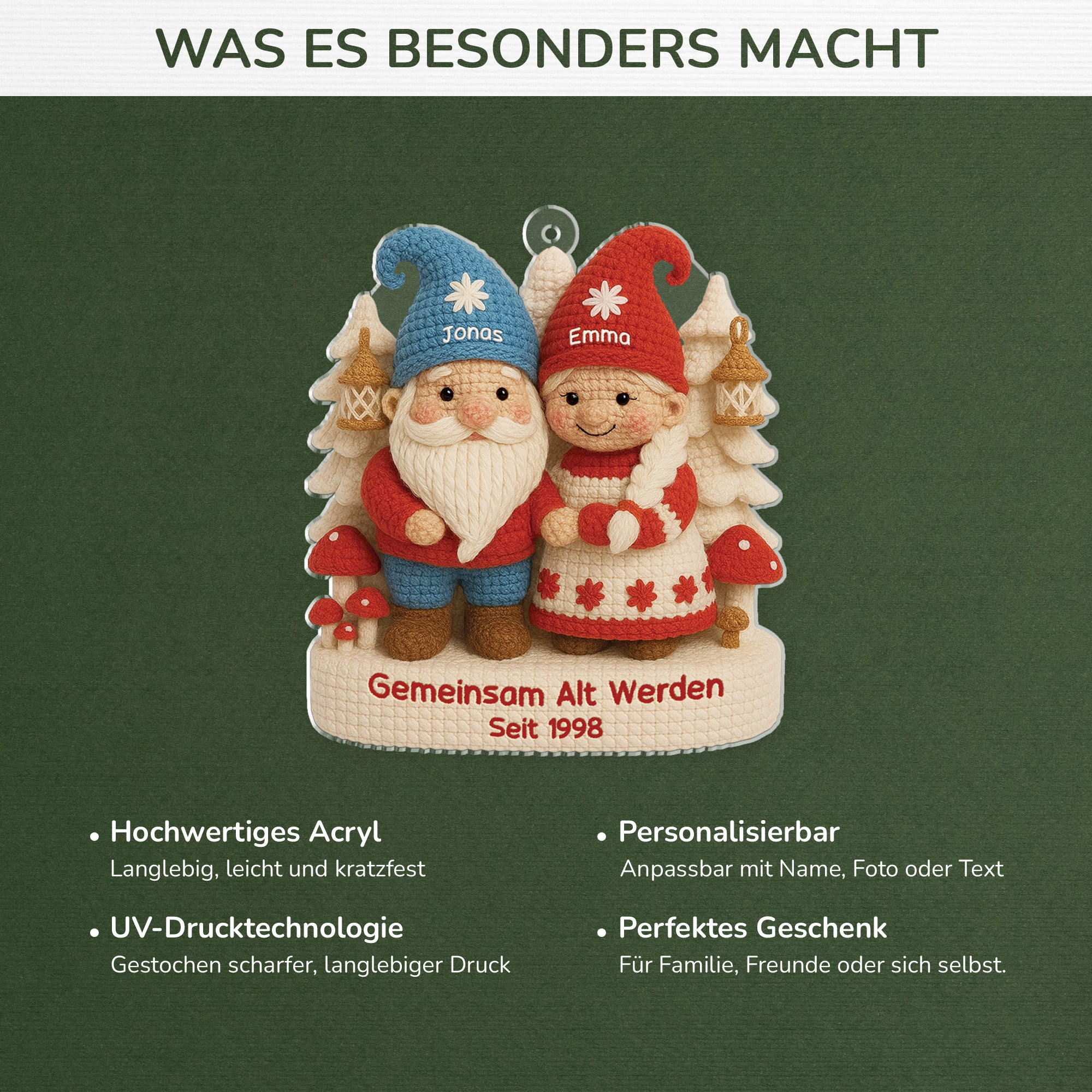 6315OGE4 3d druck effekt gemeinsam alt werden seit acryl weihnachtsschmuck personalisiert paar wolle 6315O8MNG
