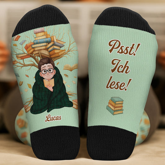 6320JGE1 psst ich lese socken personalisieren text_ leseratten_ manner frauen 6320J8LTA_2