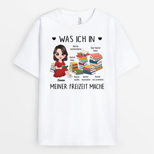 6322AGE1 was ich in meiner freizeit mache personalisierte t shirts damen leseratten 6322AKQTA