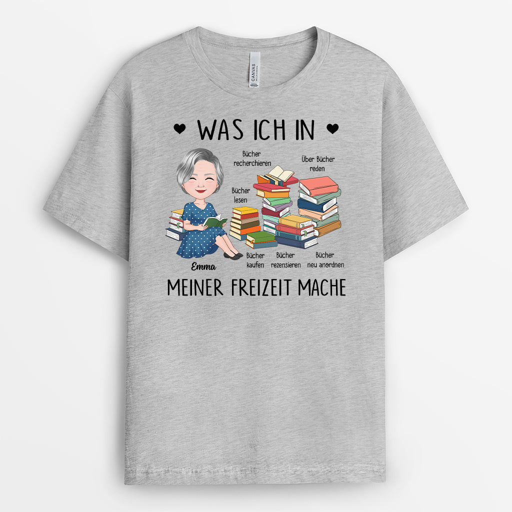 6322AGE2 was ich in meiner freizeit mache personalisierte t shirts damen leseratten 6322AKQTA