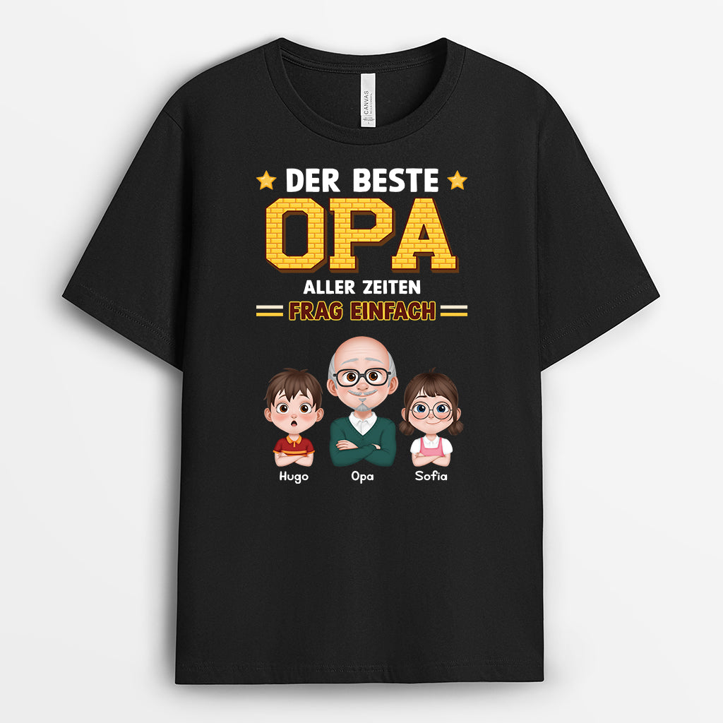 6324AGE1 der beste opa aller zeiten opa oma t shirt personalisiert 3d cartoon 6324A6VMB