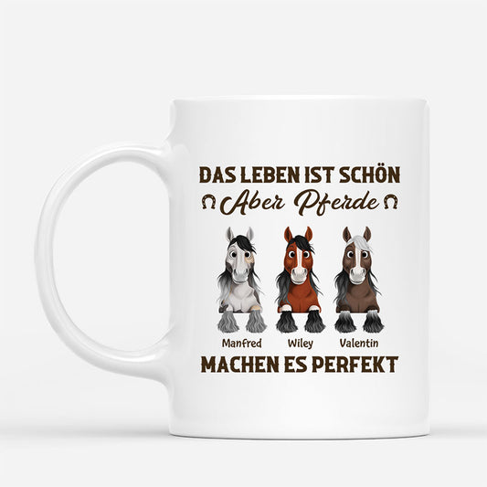 6328MGE1 das leben ist schon aber pferde machen es perfekt pferde tasse personalisiert 6328M6VTU