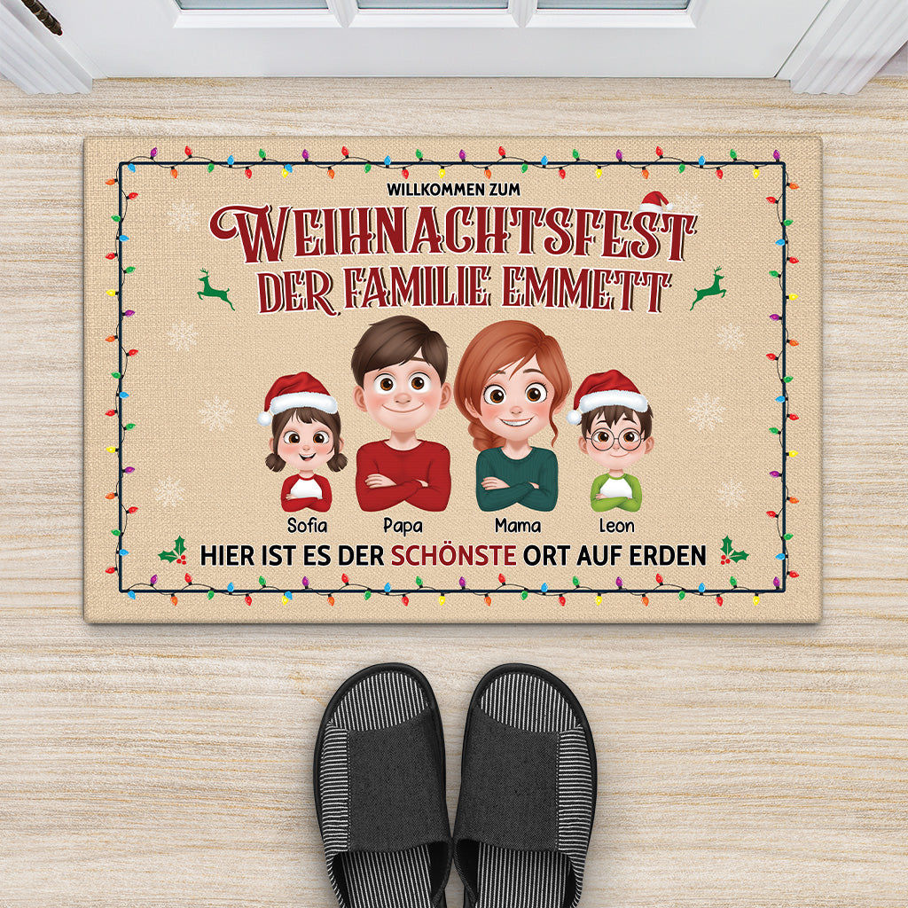 6333DGE2 hier ist es der schonste ort auf erden weihnachten fussmatte personalisiert familie_ 6333D6XCI