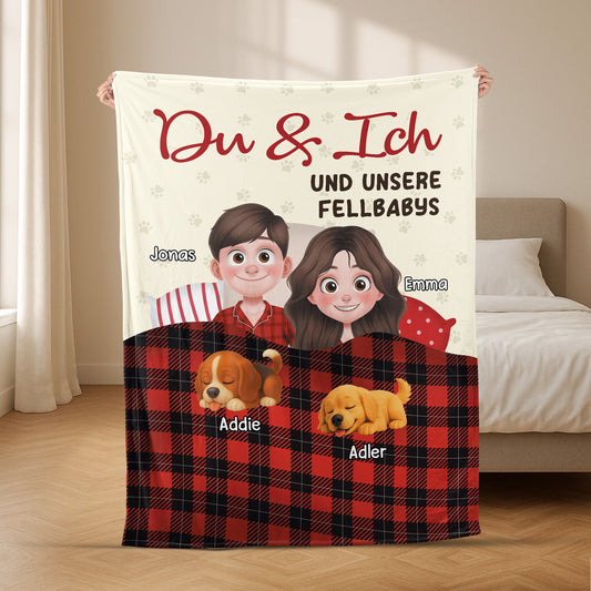 6336BGE2 du ich und unser fellbaby personalisierte kuscheldecke_ paar hunde 6336BTP5C
