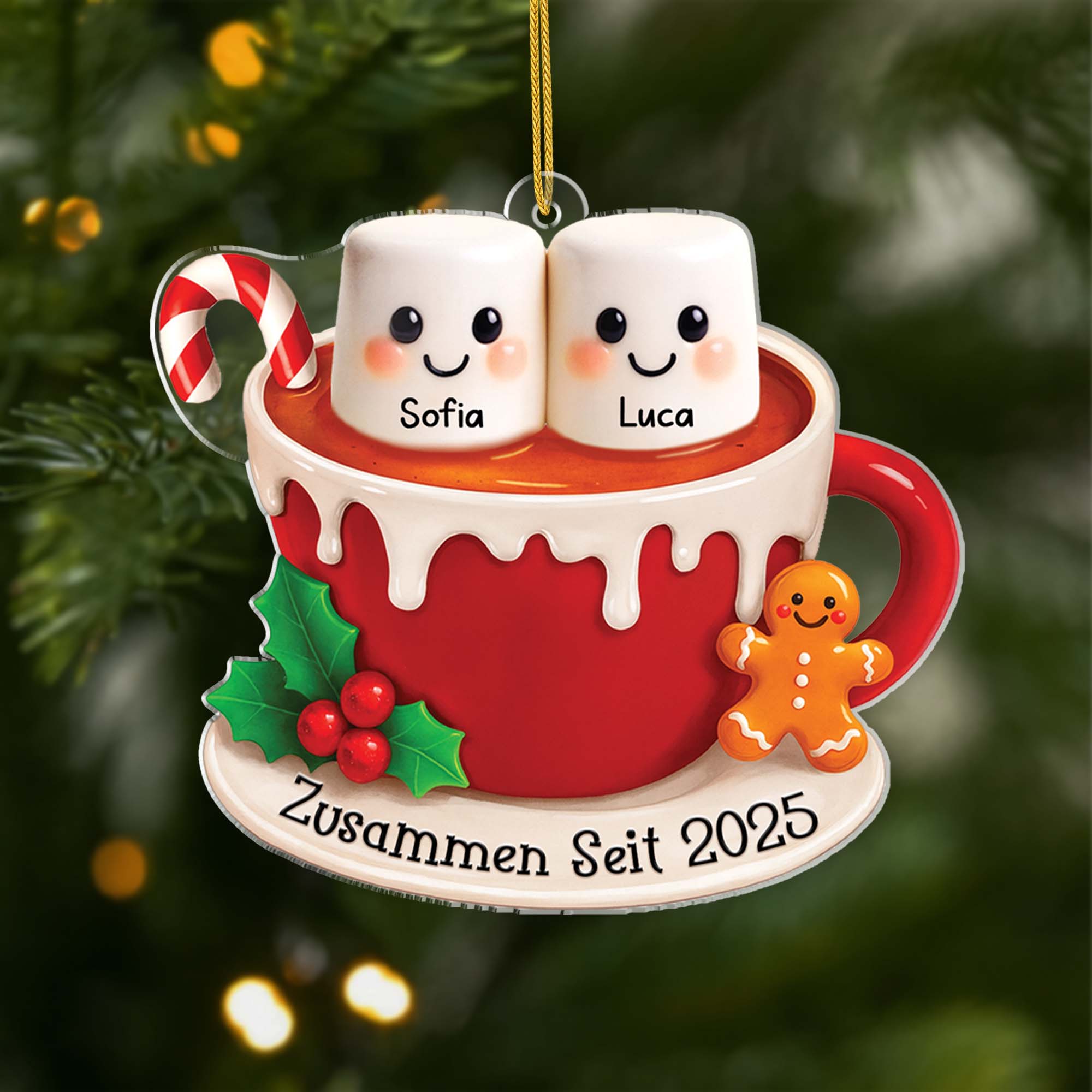 6339OGE1 3d druck effekt zusammen seit acryl weihnachtsschmuck personalisiert paar marshmallow 6339OTQ5G