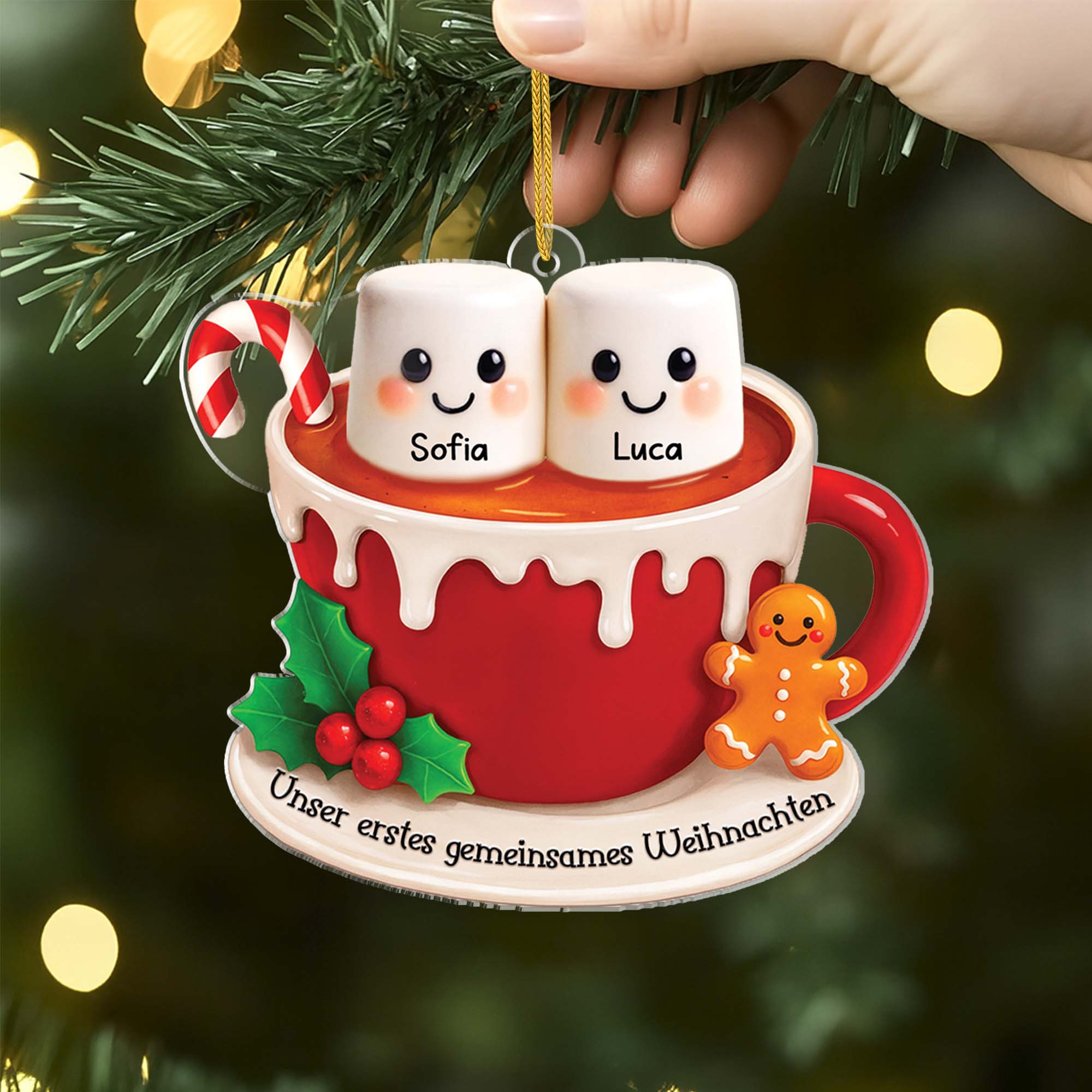 6339OGE2 3d druck effekt zusammen seit acryl weihnachtsschmuck personalisiert paar marshmallow 6339OTQ5G