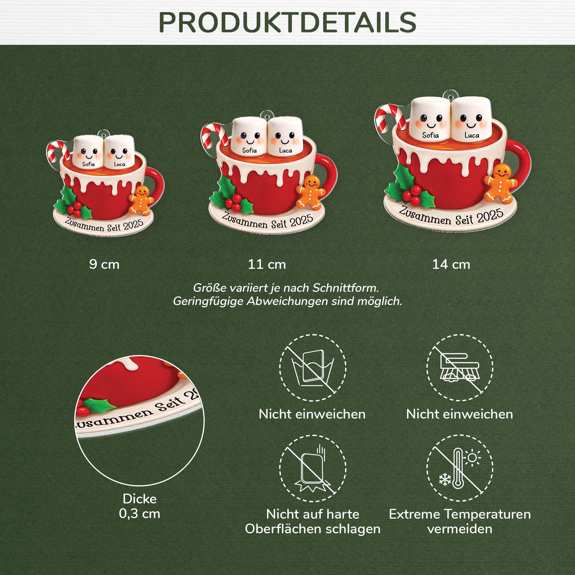 6339OGE3 3d druck effekt zusammen seit acryl weihnachtsschmuck personalisiert paar marshmallow 6339OTQ5G