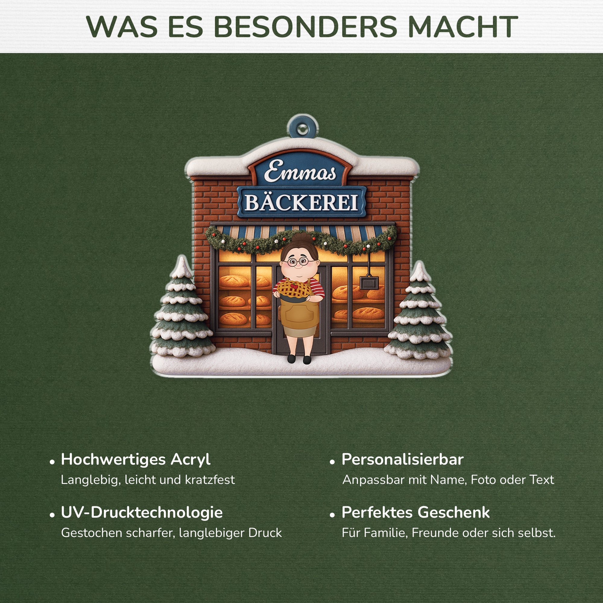 6341OGE4 3d druck effekt backerei acryl weihnachtsschmuck personalisiert frauen 6341O8VZA