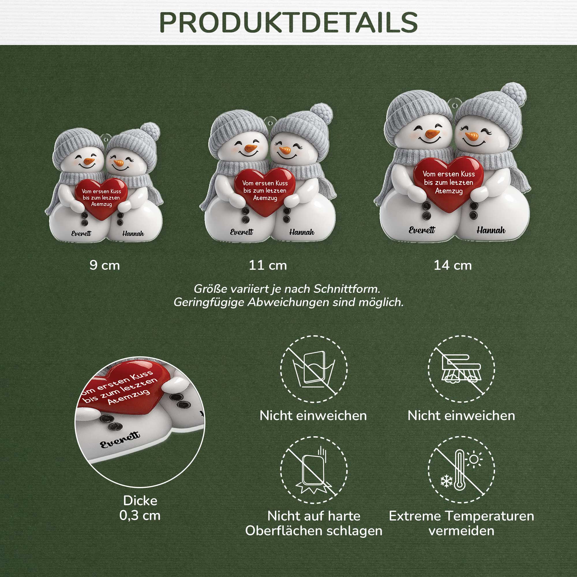 6342OGE3 3d druck effekt vom ersten kuss bis zum letzten atemzug acryl weihnachtsschmuck personalisiert paar schneemann 6342O8PWG