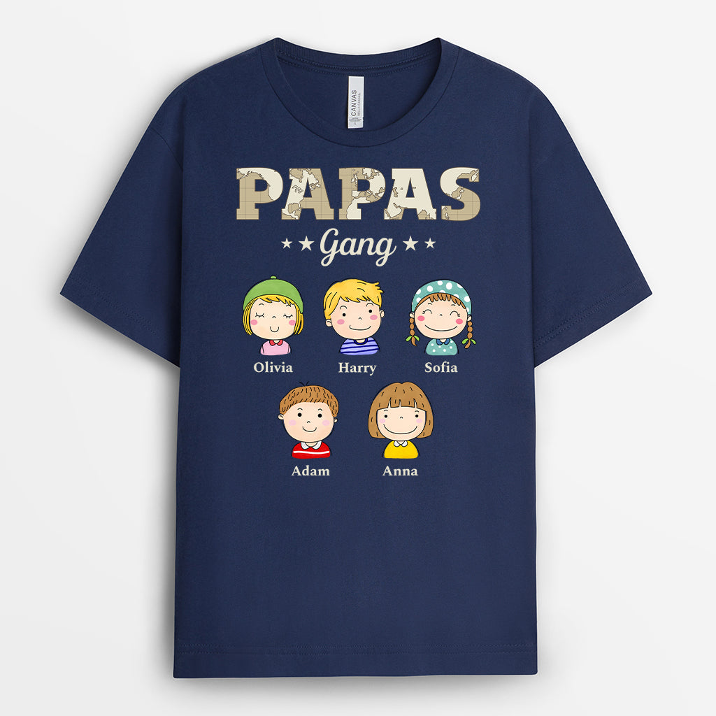 6353AGE2 papas gang mama papa shirt personalisiert_ weltkarte _doodle 6353A6L5A