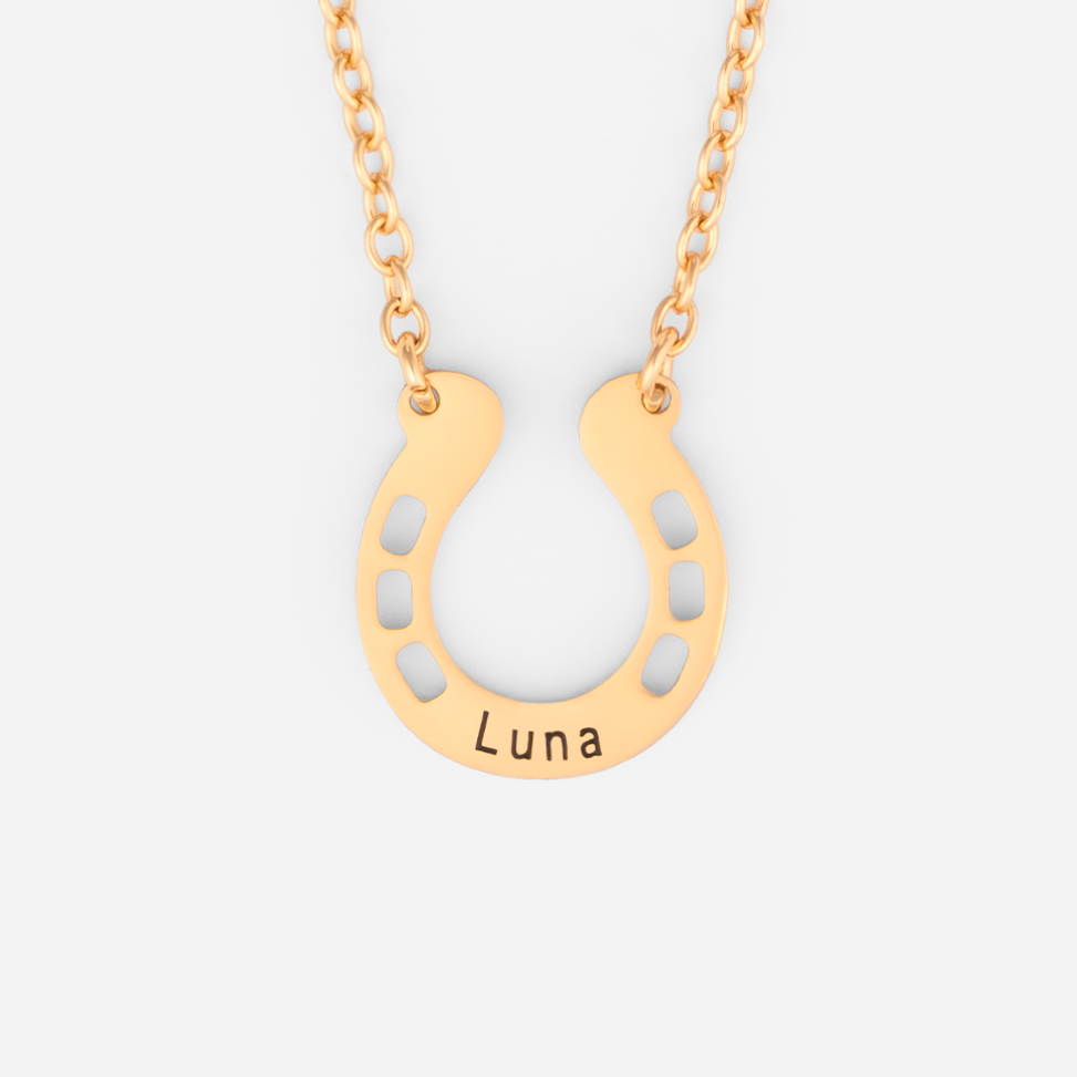 6357JGE1 hufeisen kette_ personalisierte namenskette_ pferd 6357J0I5A