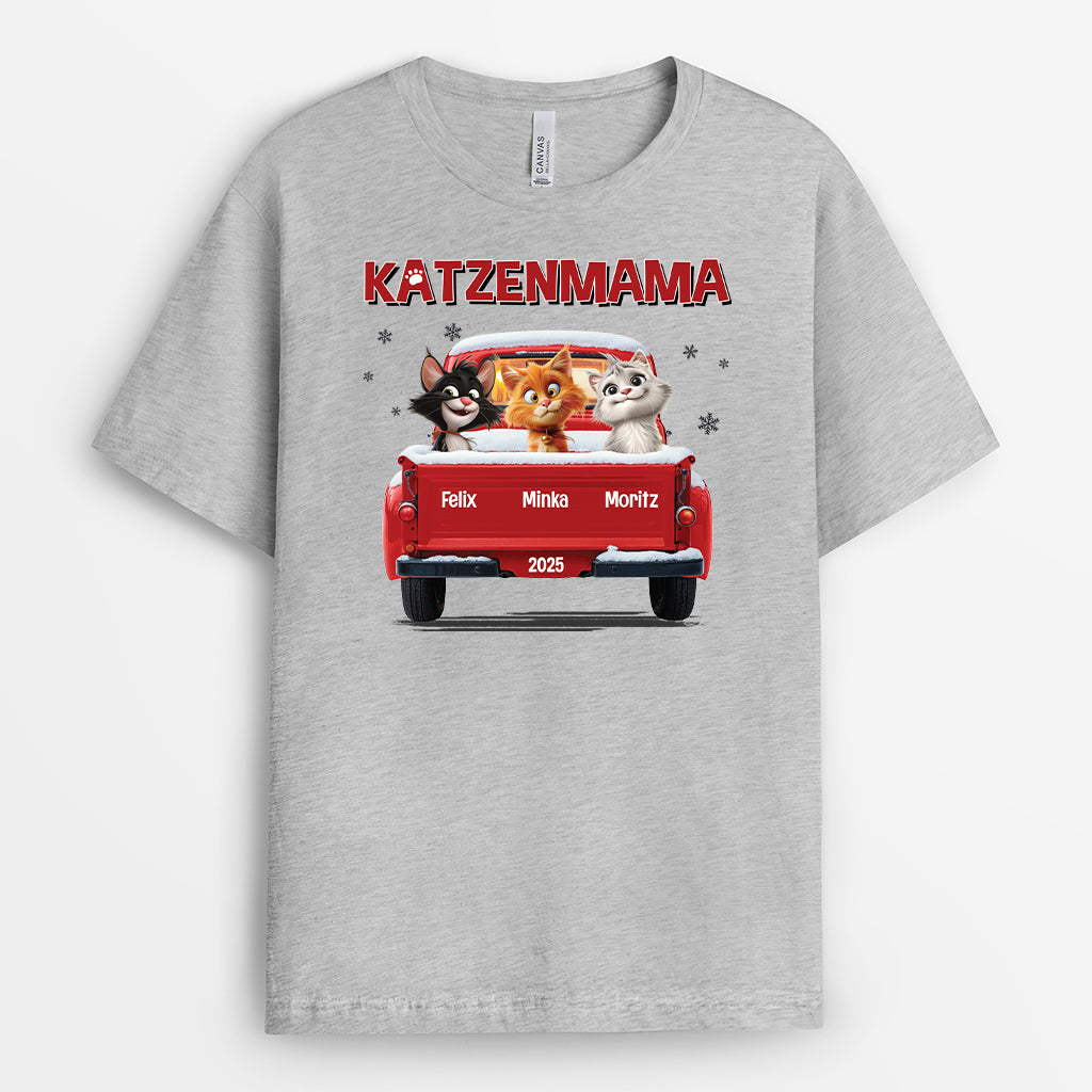 6368AGE1 katzenpapa katzenmama im auto katzen t shirt personalisiert 6368A8QAD